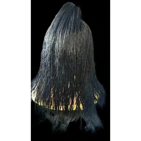 Full Lace Hand-Braided wig color # 1 Jet Black micro million braids- long wig - Picture 15 of 15